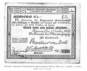 Suriname Algemeene Nederlandsche Maatschappij halve gulden 1826.jpg