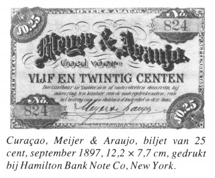 Bestand:Dubloen inwisselbaar in meijer Araujo 25 ct 1897.jpg