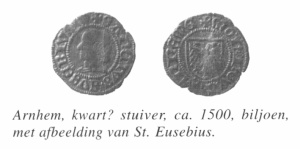 Stedelijke munten arnhem kwart stuiver eusebius ca 1500.jpg