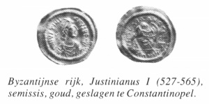 Semissis byzantijnse rijk justinianus I.jpg