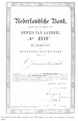 Enschede aandeel nederlandsche bank 1864.jpg