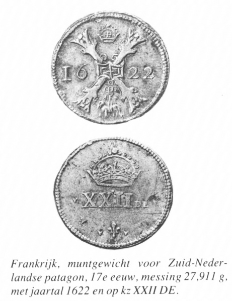 Bestand:Frankrijk muntgewicht patagon 1622.jpg