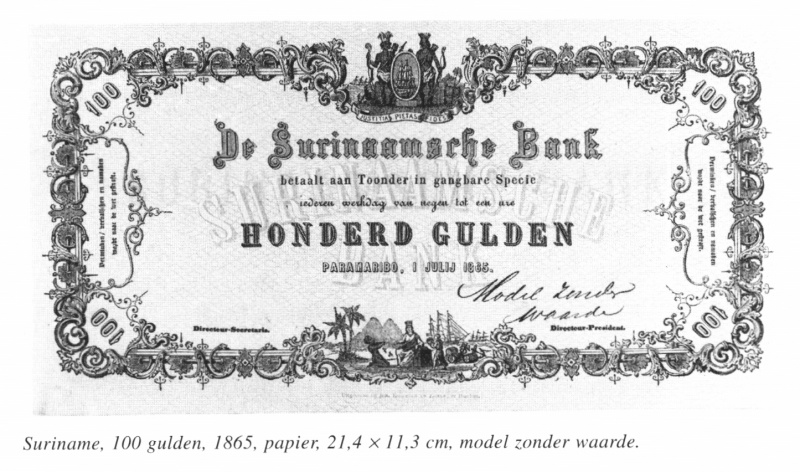 Bestand:Zonder waarde suriname 100 gld 1865 model.jpg