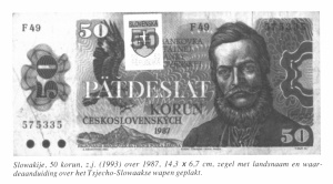 Slowakije 50 korun 1993 met zegel.jpg