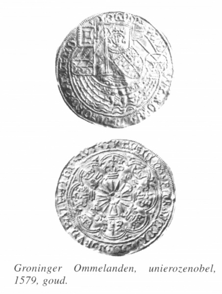 Bestand:Uniemunten rozenobel 1579.jpg