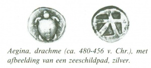 Dieren op munten drachme aegina ca 480 456 v Chr.jpg
